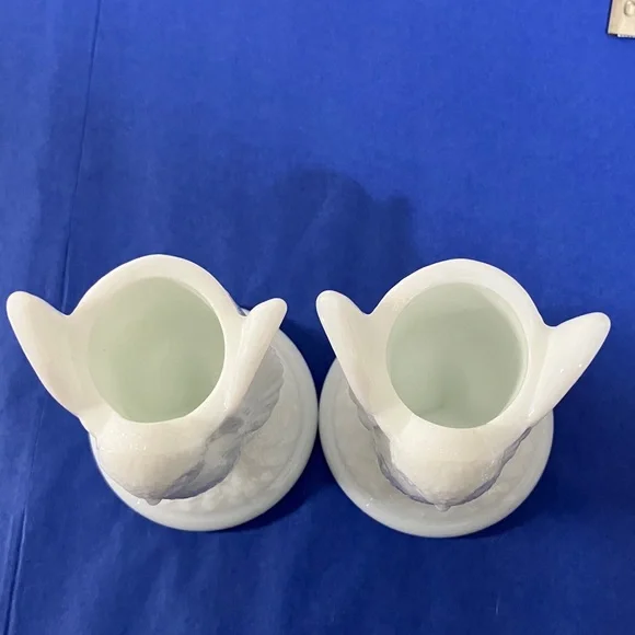 Westmoreland White Milk Glass Owl Candle Holders - Picture 7 of 9